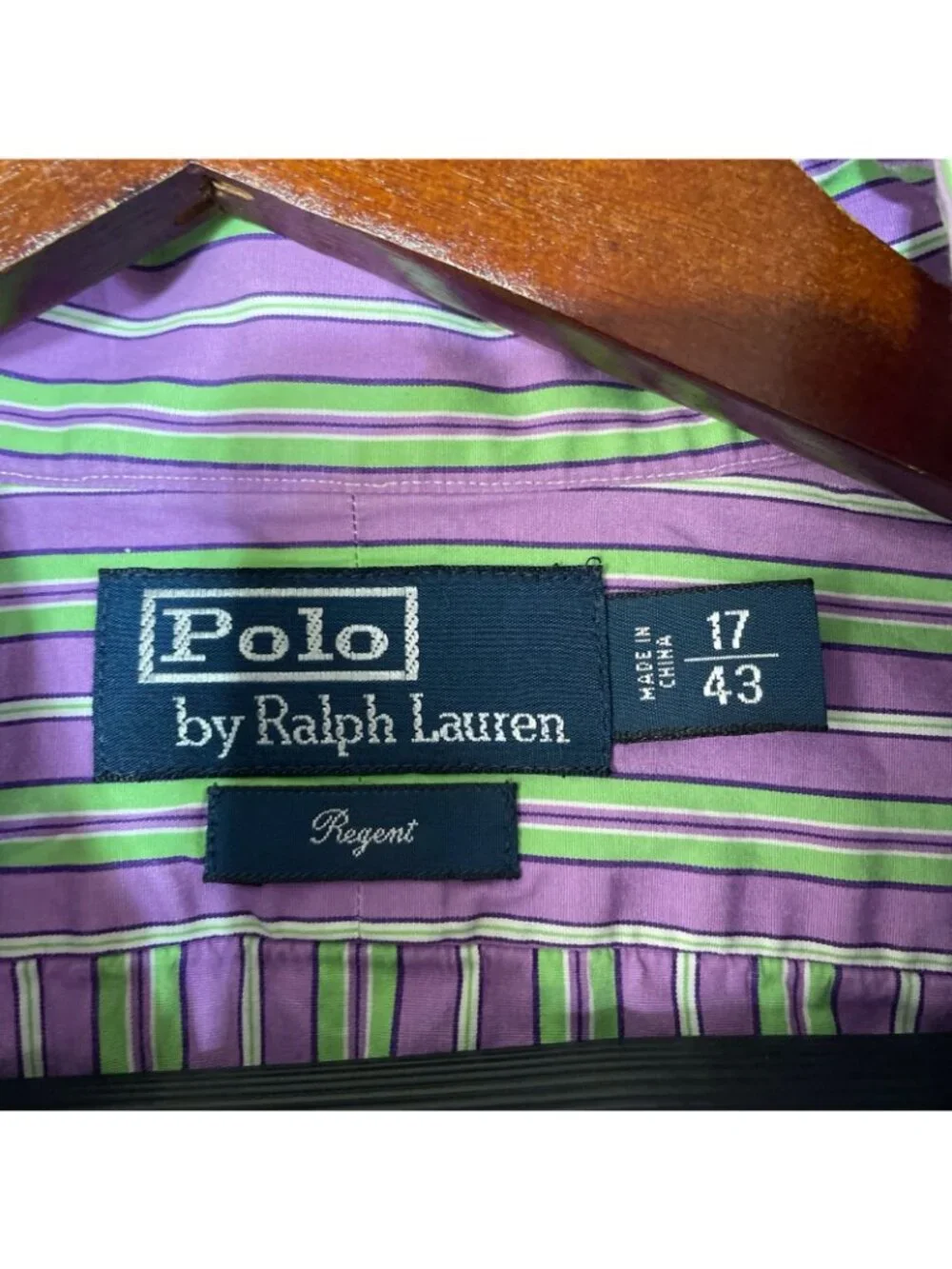 Polo By Ralph Lauren Men's 17 Regent Striped Button-Up Shirt Green C0968